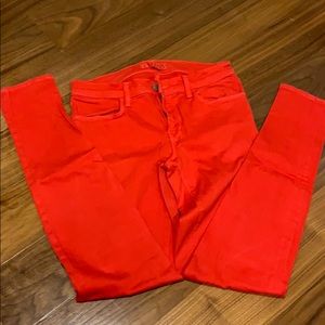 Red j brand skinny jeans